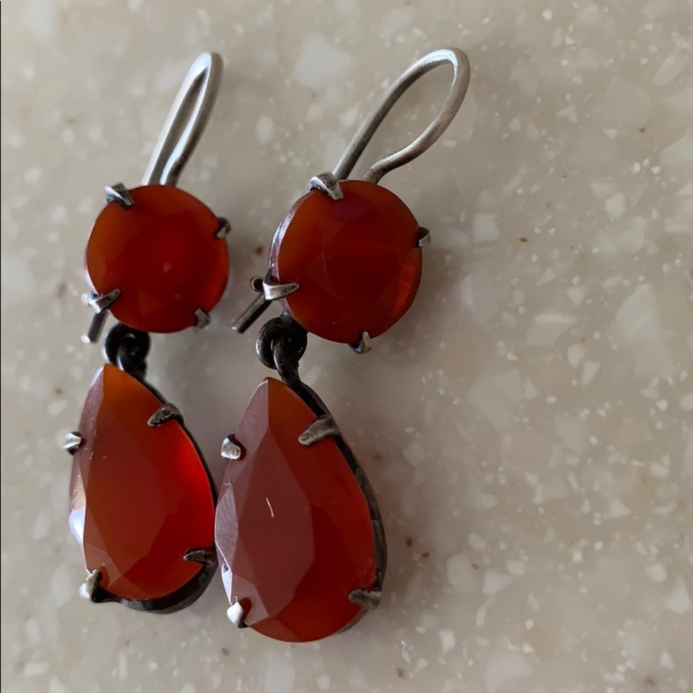 Sundance Red Stone Dangle Earrings